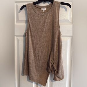 Buckle Asymmetrical Brown Tank Top